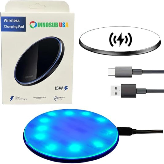 Fast Charging Pad Compatible with iPhone, Samsung, QI-Enabled Devices