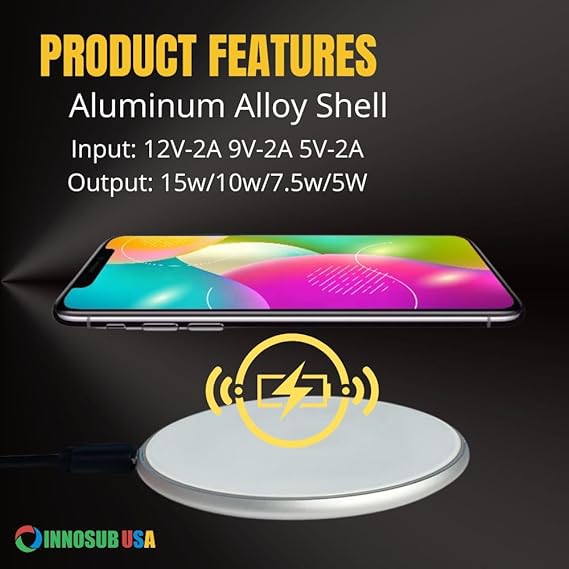 Fast Charging Pad Compatible with iPhone, Samsung, QI-Enabled Devices