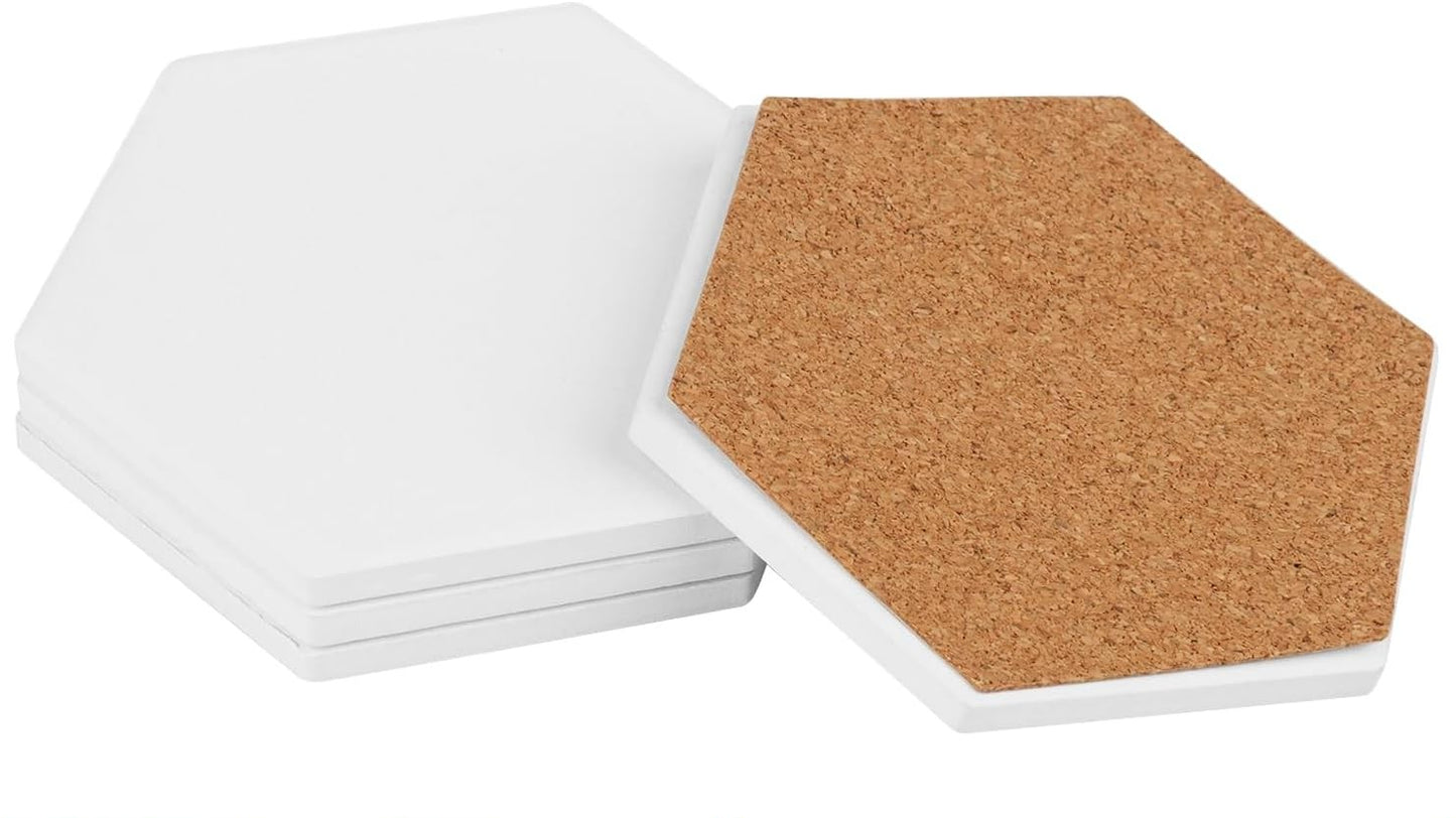 Custom Ceramic Coasters (4pc set) w/ Metal Coaster Holder