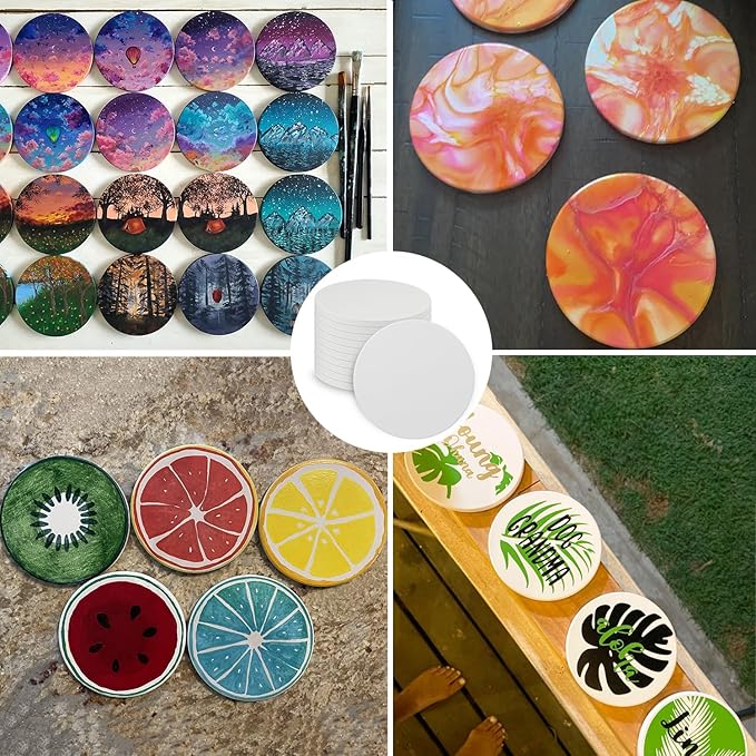 Custom Ceramic Coasters (4pc set) w/ Metal Coaster Holder