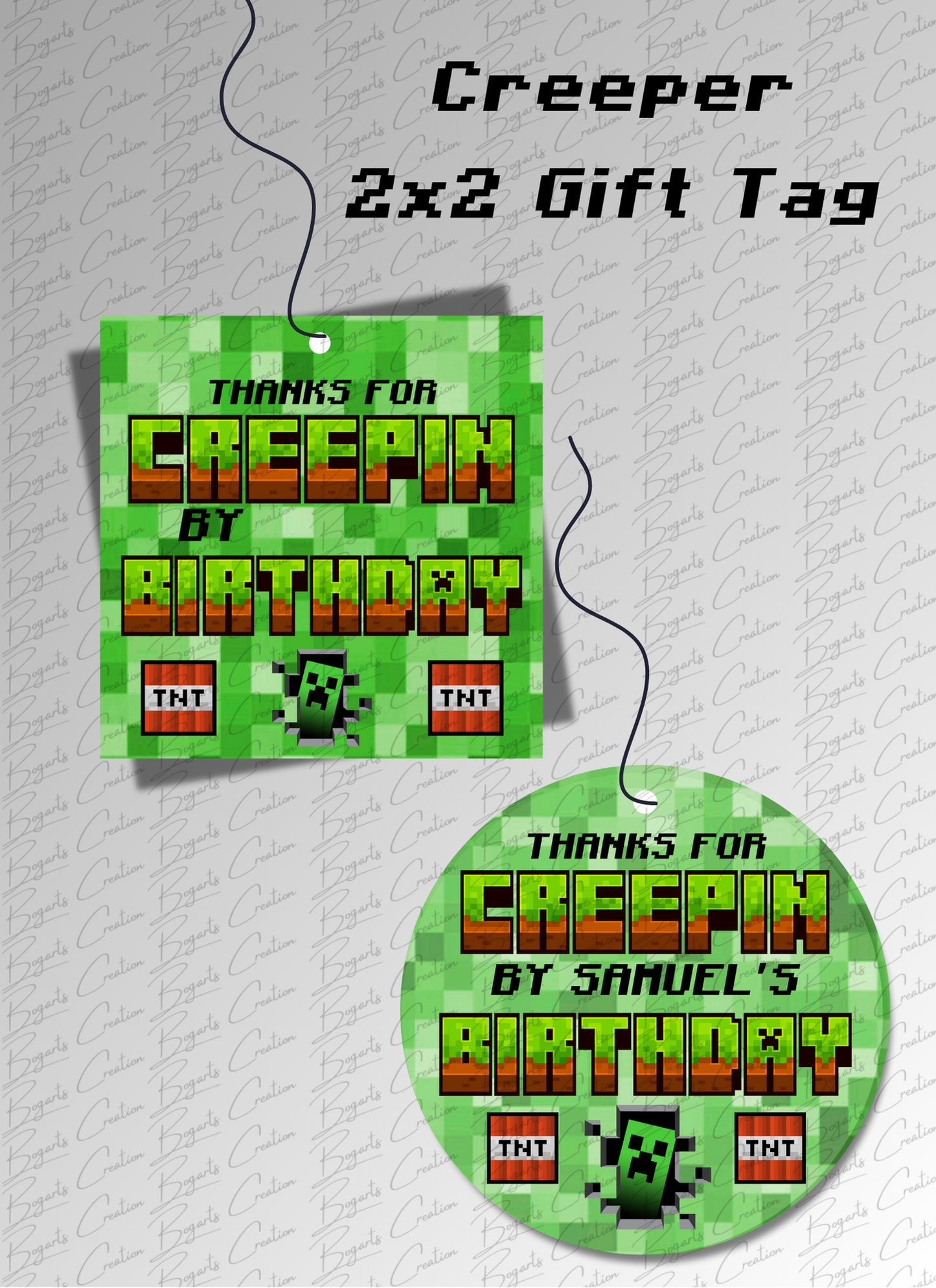 Minecraft Gift Tags (2"x2")