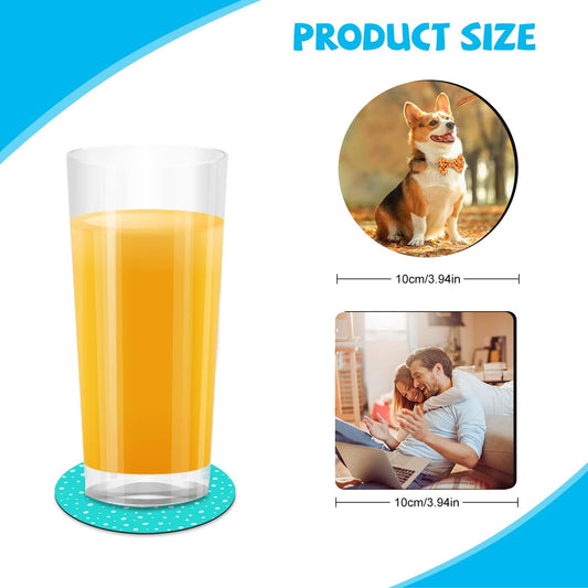 Posavasos personalizados en blanco Make it Personal de 3,5"x3,5"