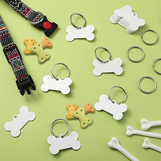 Hazlo personal Etiquetas para perros personalizadas en blanco