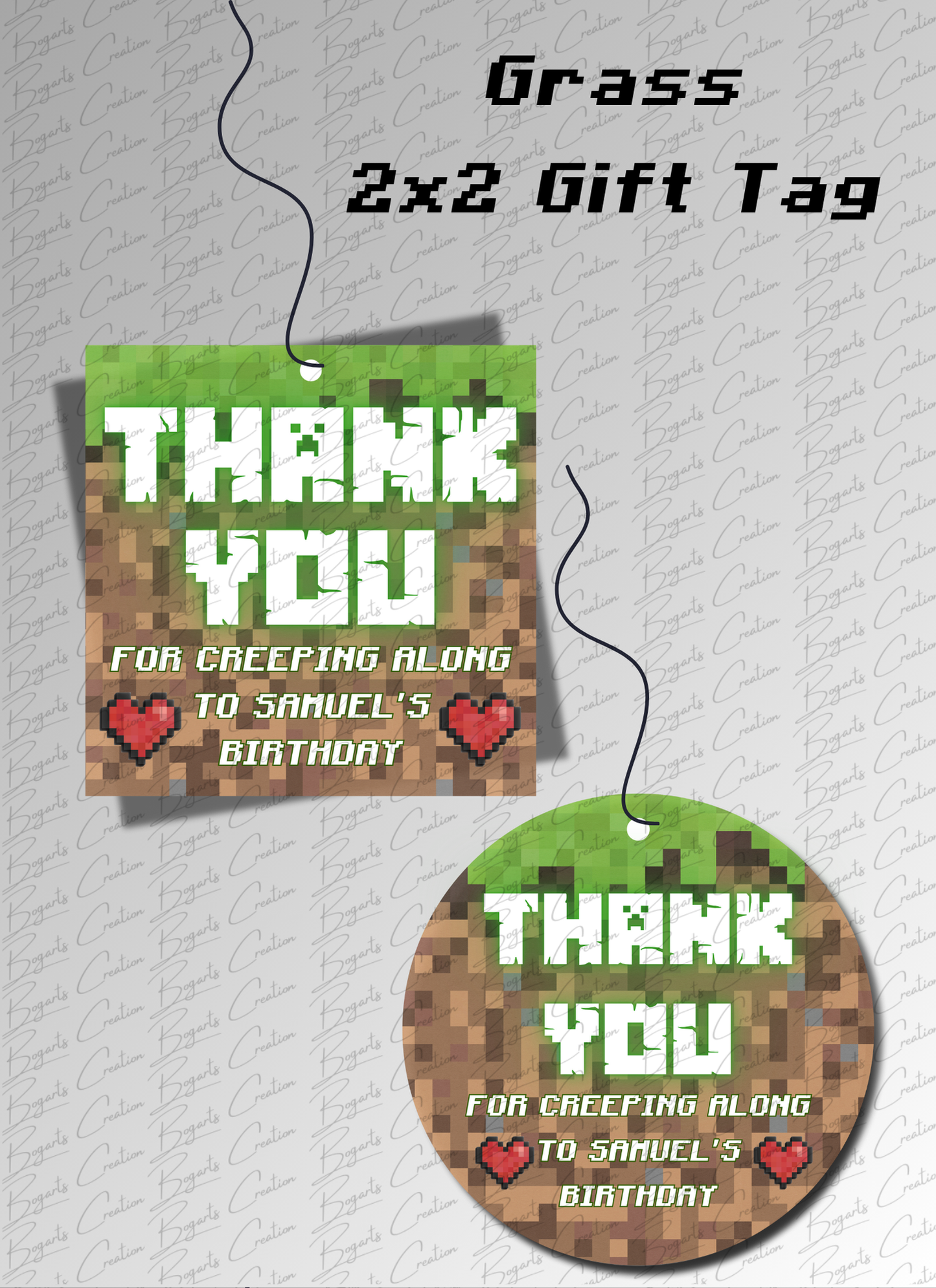 Minecraft Gift Tags (2"x2")