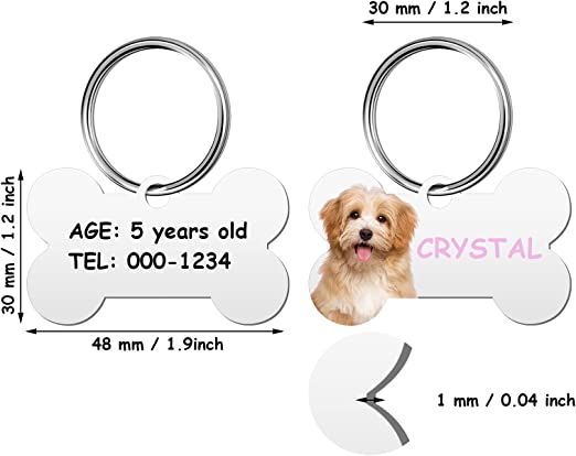 Hazlo personal Etiquetas para perros personalizadas en blanco