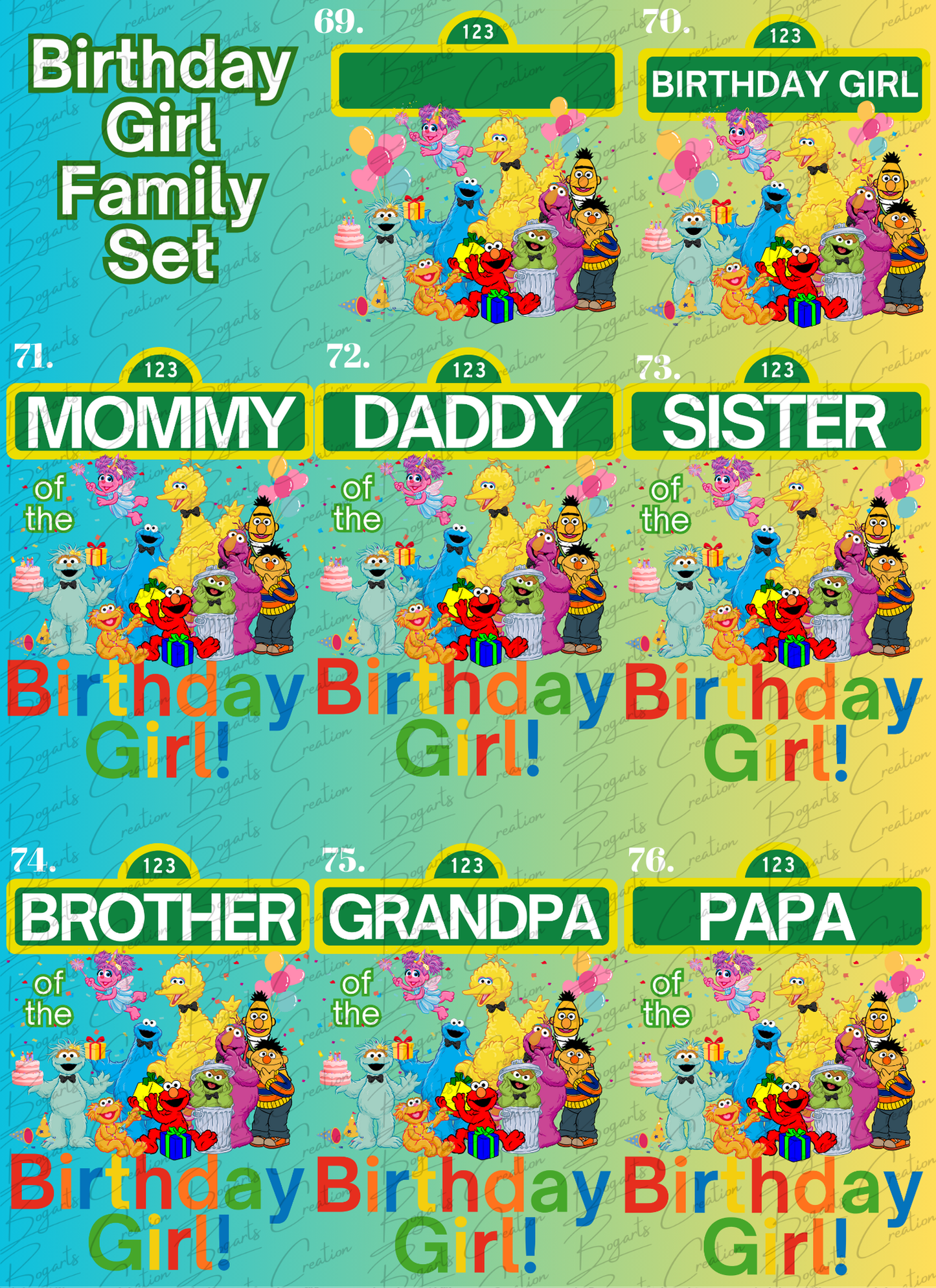 Sesame Street Family Shirt Set