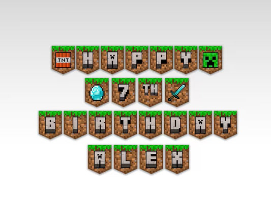 Minecraft Birthday Banner