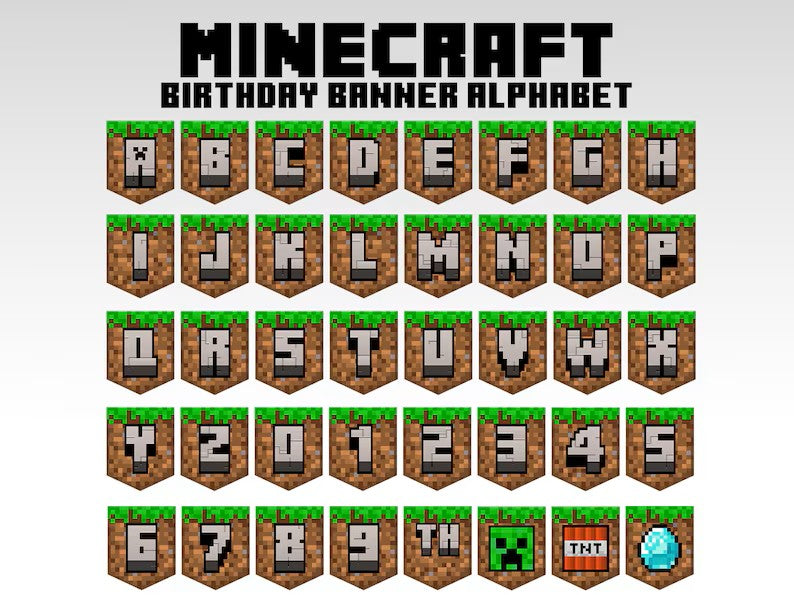 Minecraft Birthday Banner