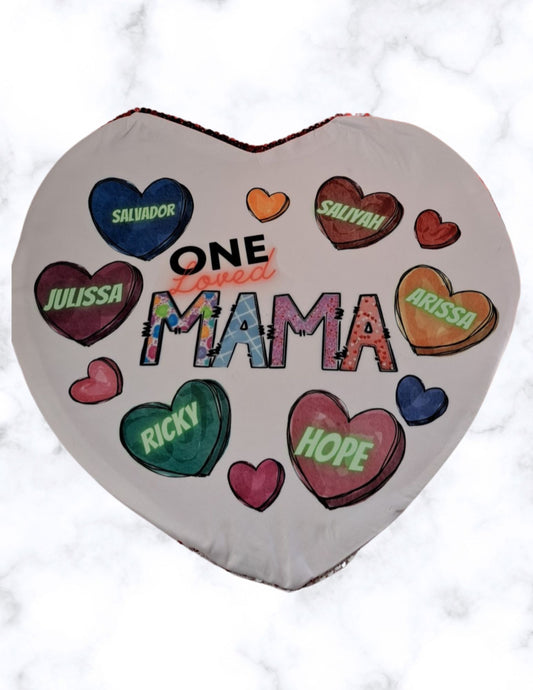 Make It Personal Funda de almohada en forma de corazón de doble cara en blanco