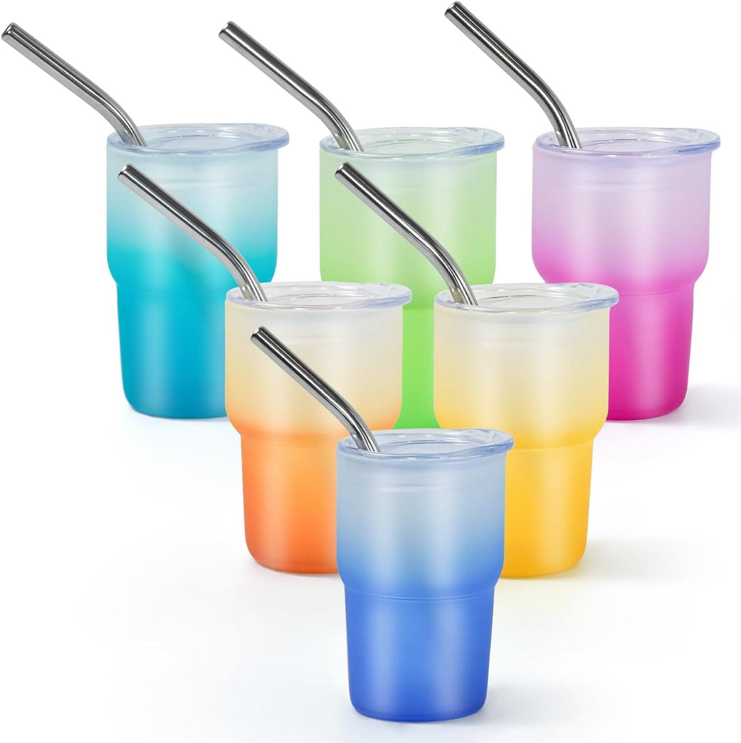 Make it personal Vaso de chupito esmerilado de 3 oz, paquete de 6 mini vasos de color degradado