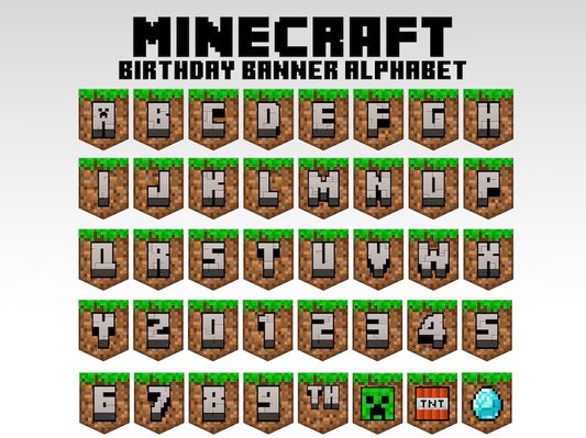 Minecraft Birthday Banner