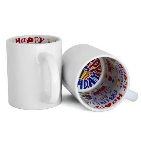 Taza de feliz cumpleaños en blanco Make It Personal